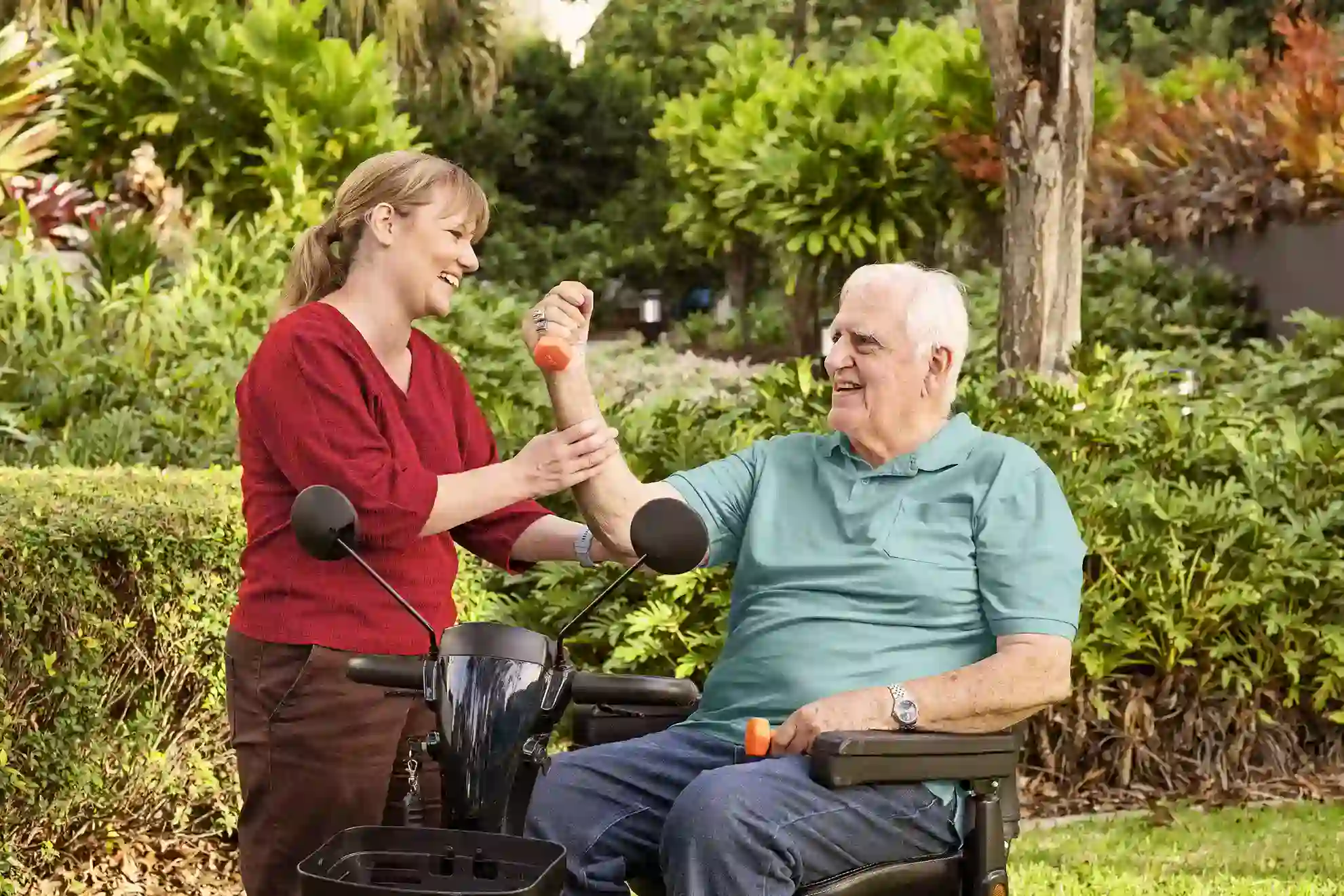 client exercising